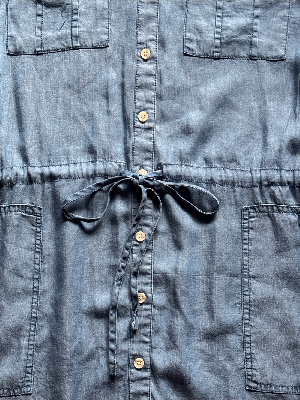 Thread & Supply Denim Utility Button Down Shirt Dress | Size L - Picture 9 of 12